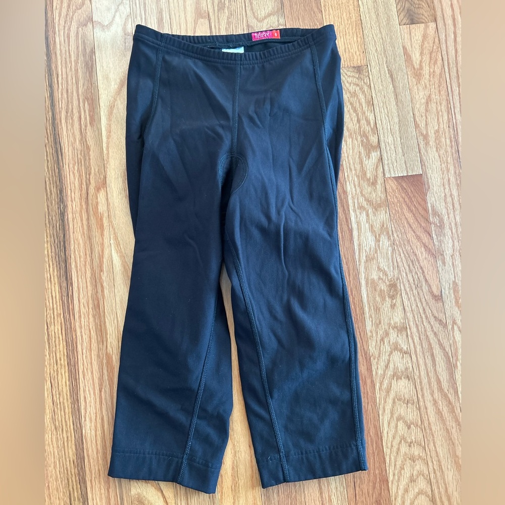 Terry Black Cropped Leggings